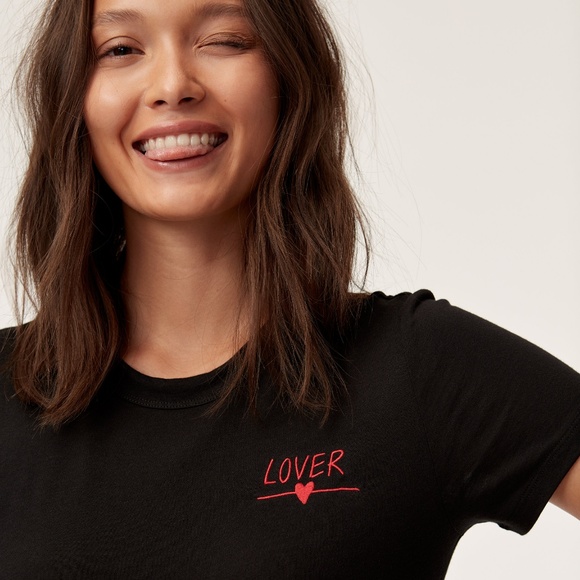 ARITZIA Sunday Best LOVER T-SHIRT BLACK large - Picture 1 of 6